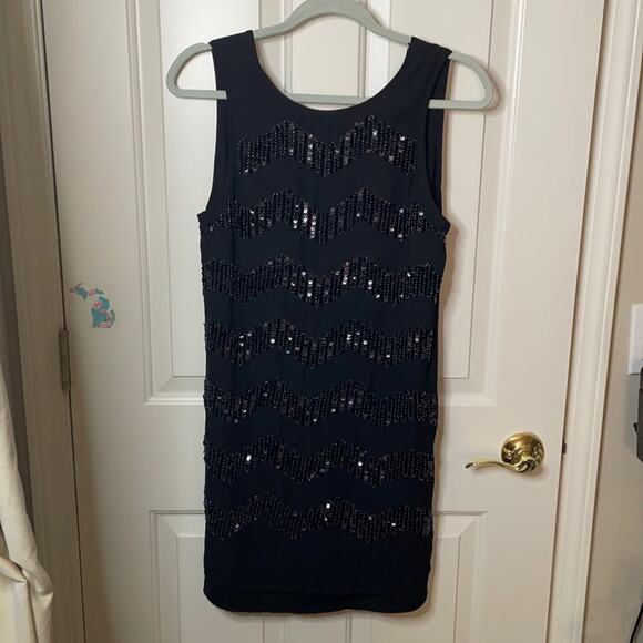 H&M sequin beaded little black dress size 6 - Picture 2 of 7